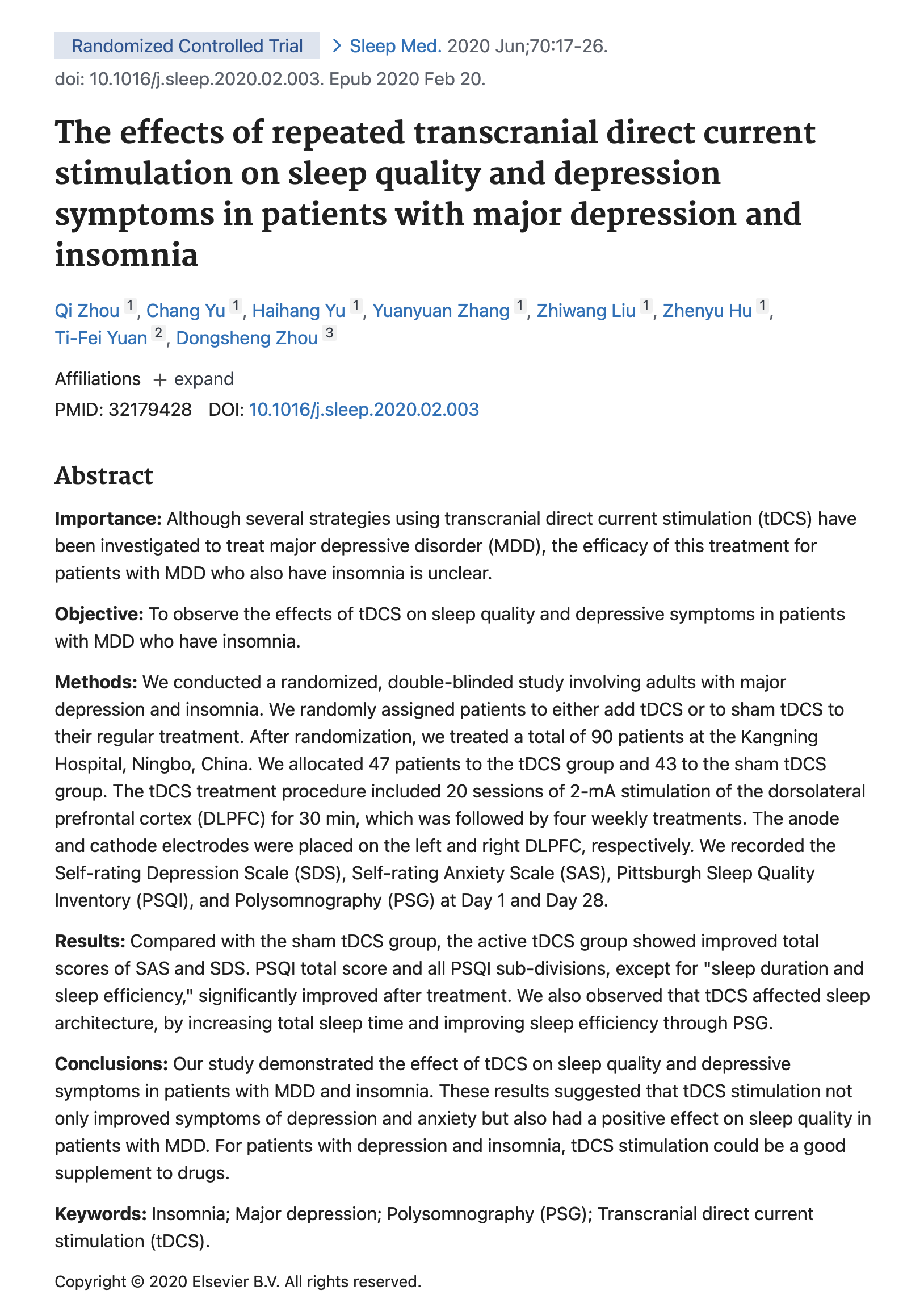  11. tDCS Insomnia Research Papers