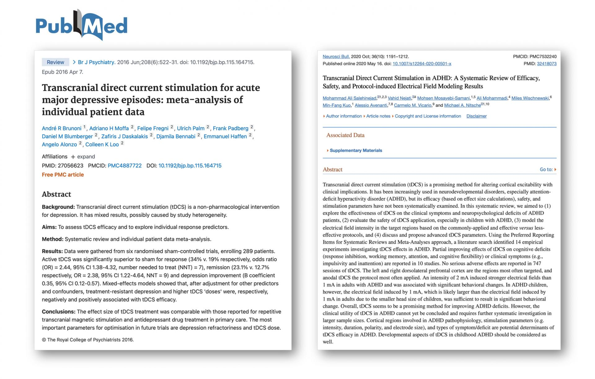 23. tDCS Depression and ADHD Improvement Related Papers (PubMed)