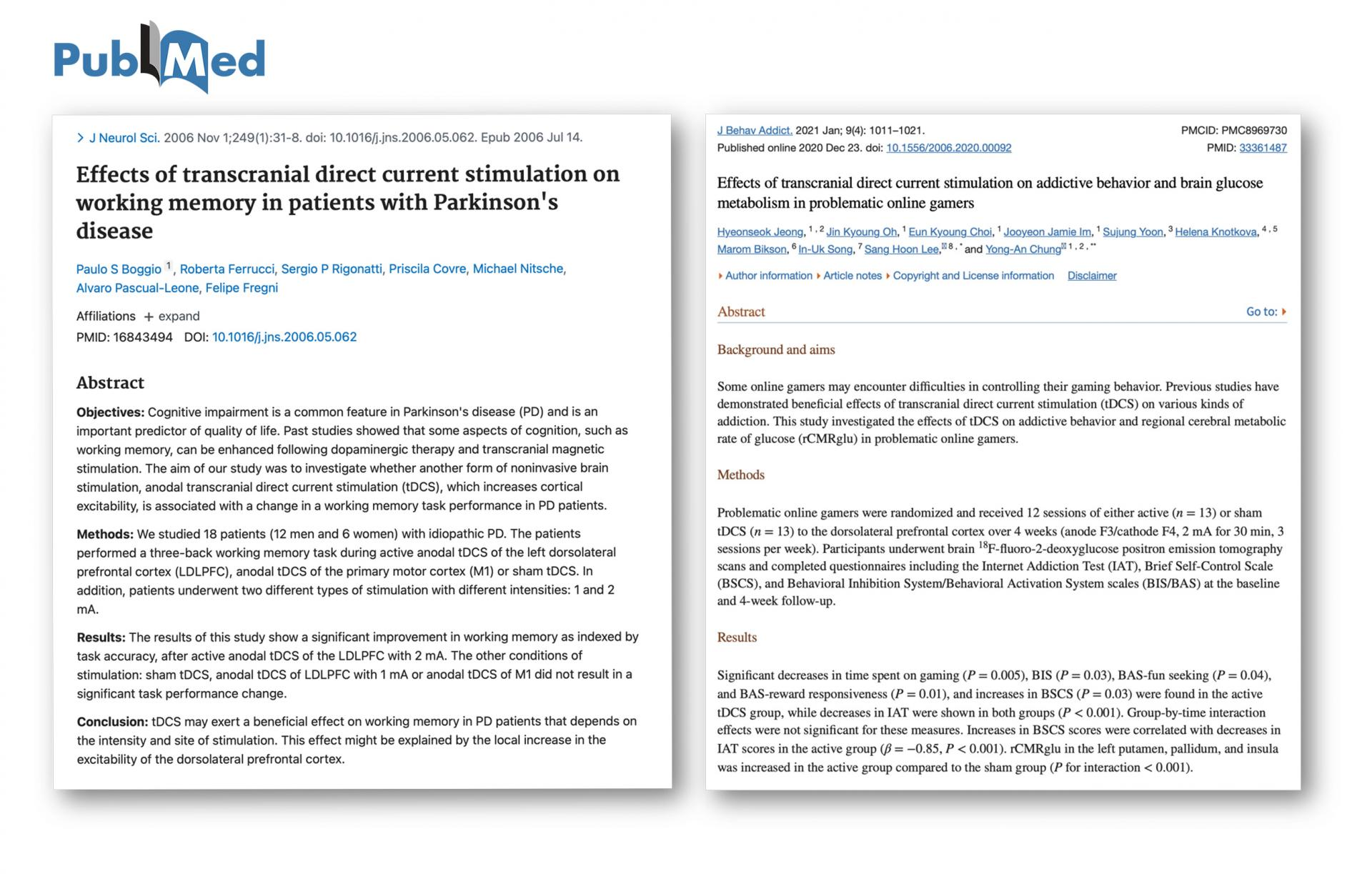 24. tDCS Cognitive Ability Improvement and Game Addiction Improvement Related Papers (PubMed)